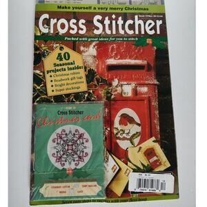 Cross Stitcher UK Magazine Issue 13-Dec 1993 With Card - Penguins, Santa & More